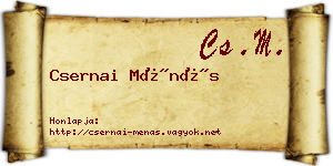 Csernai Ménás névjegykártya